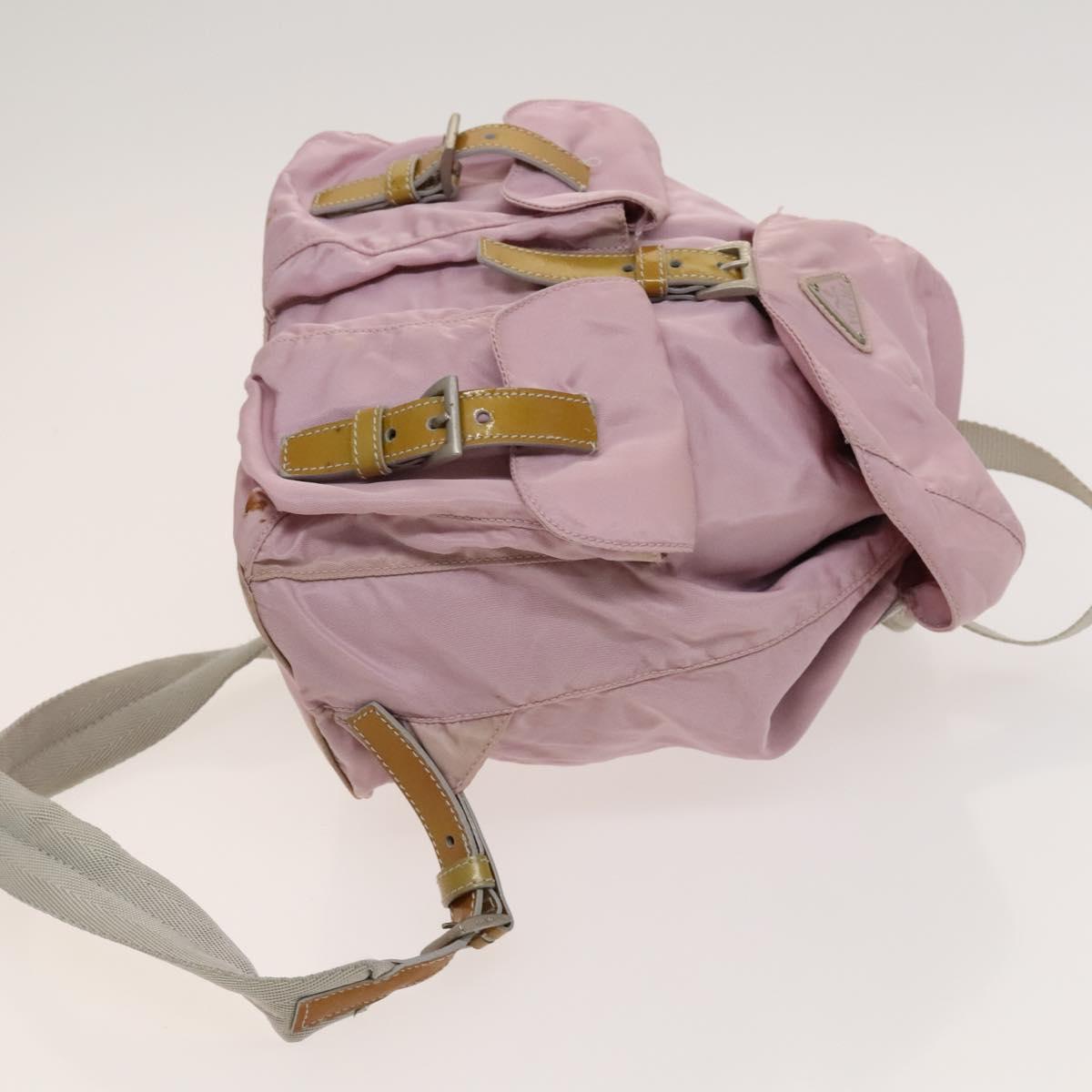 PRADA Backpack Nylon Pink Silver Auth 119214