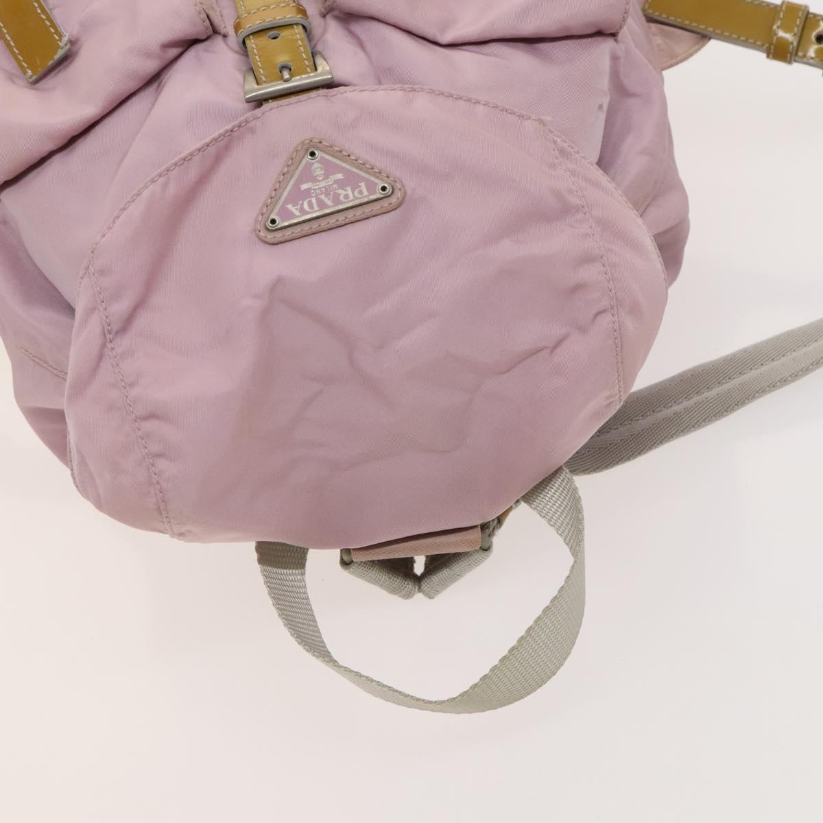 PRADA Backpack Nylon Pink Silver Auth 119214