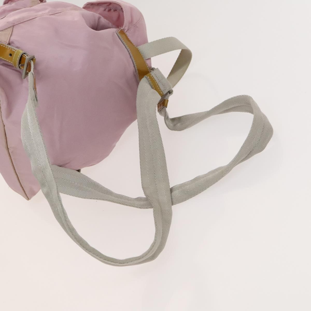 PRADA Backpack Nylon Pink Silver Auth 119214