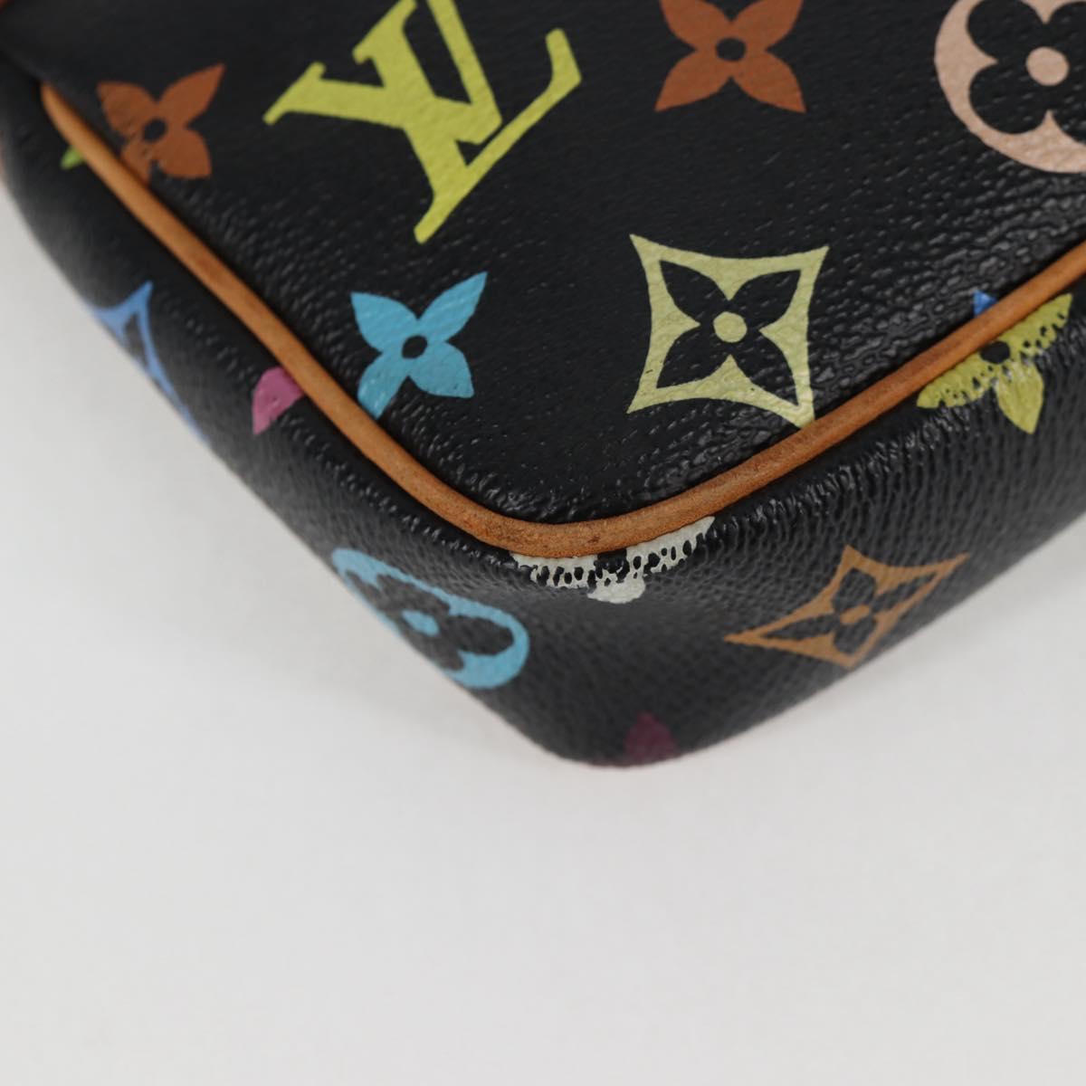 LOUIS VUITTON Monogram Multicolor Pochette Accessoires Black M92648 Auth 119219V