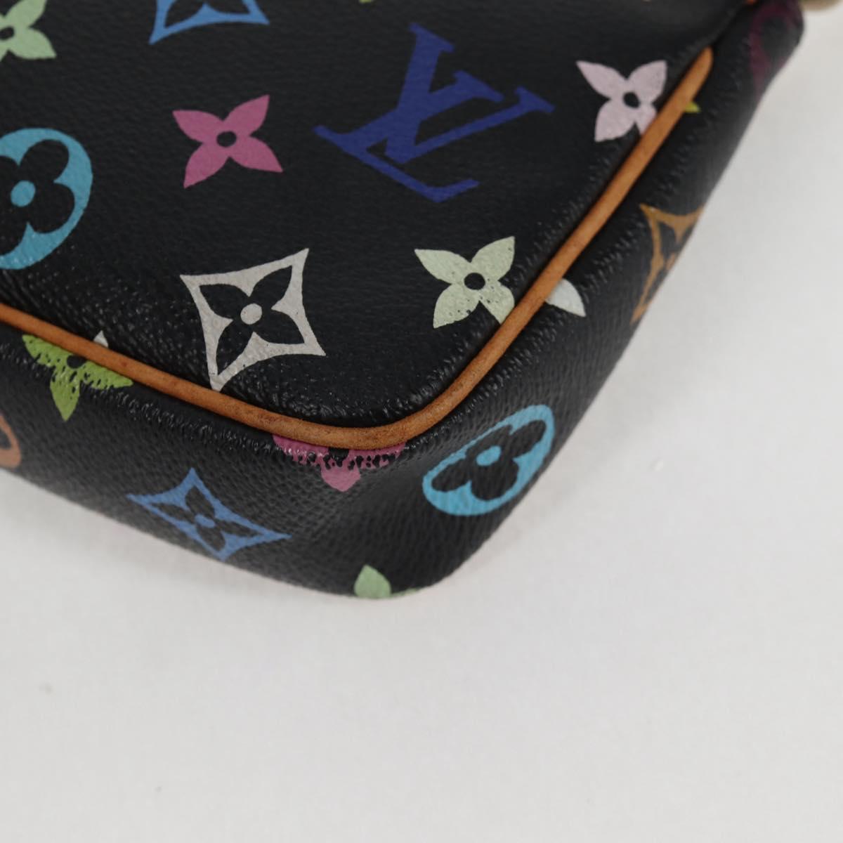 LOUIS VUITTON Monogram Multicolor Pochette Accessoires Black M92648 Auth 119219V