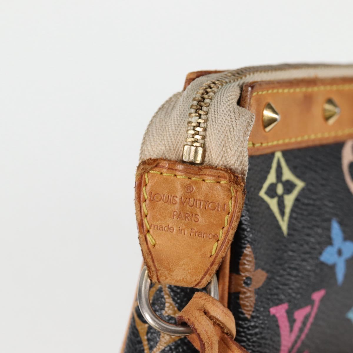 LOUIS VUITTON Monogram Multicolor Pochette Accessoires Black M92648 Auth 119219V