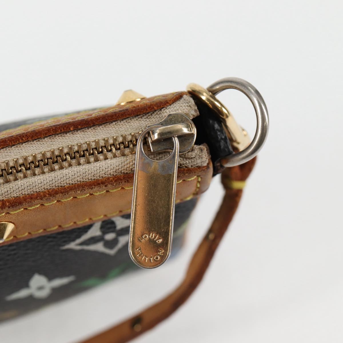 LOUIS VUITTON Monogram Multicolor Pochette Accessoires Black M92648 Auth 119219V
