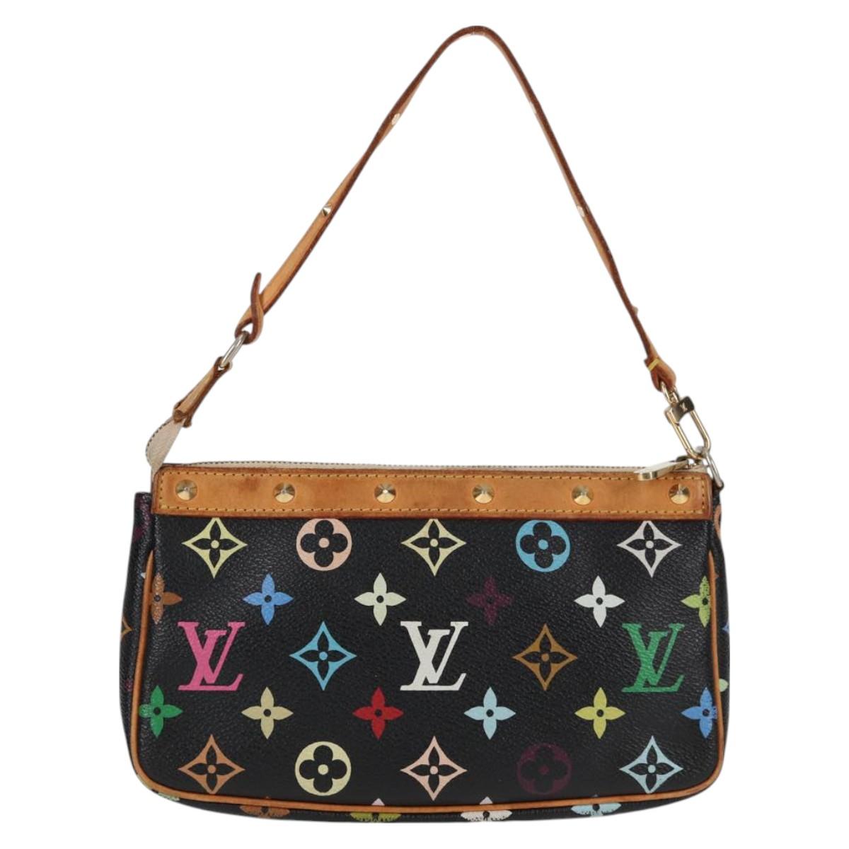 LOUIS VUITTON Monogram Multicolor Pochette Accessoires Black M92648 Auth 119219V