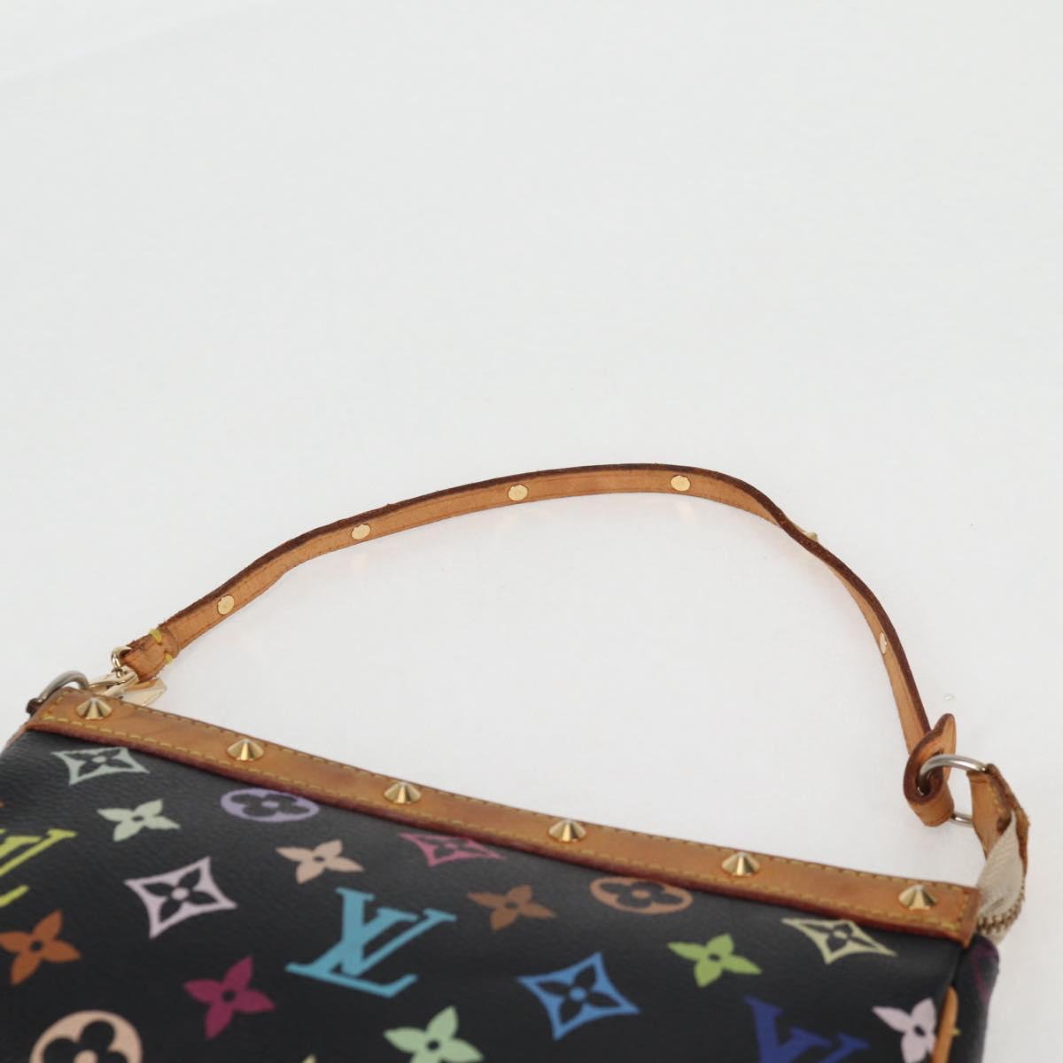 LOUIS VUITTON Monogram Multicolor Pochette Accessoires Black M92648 Auth 119219V