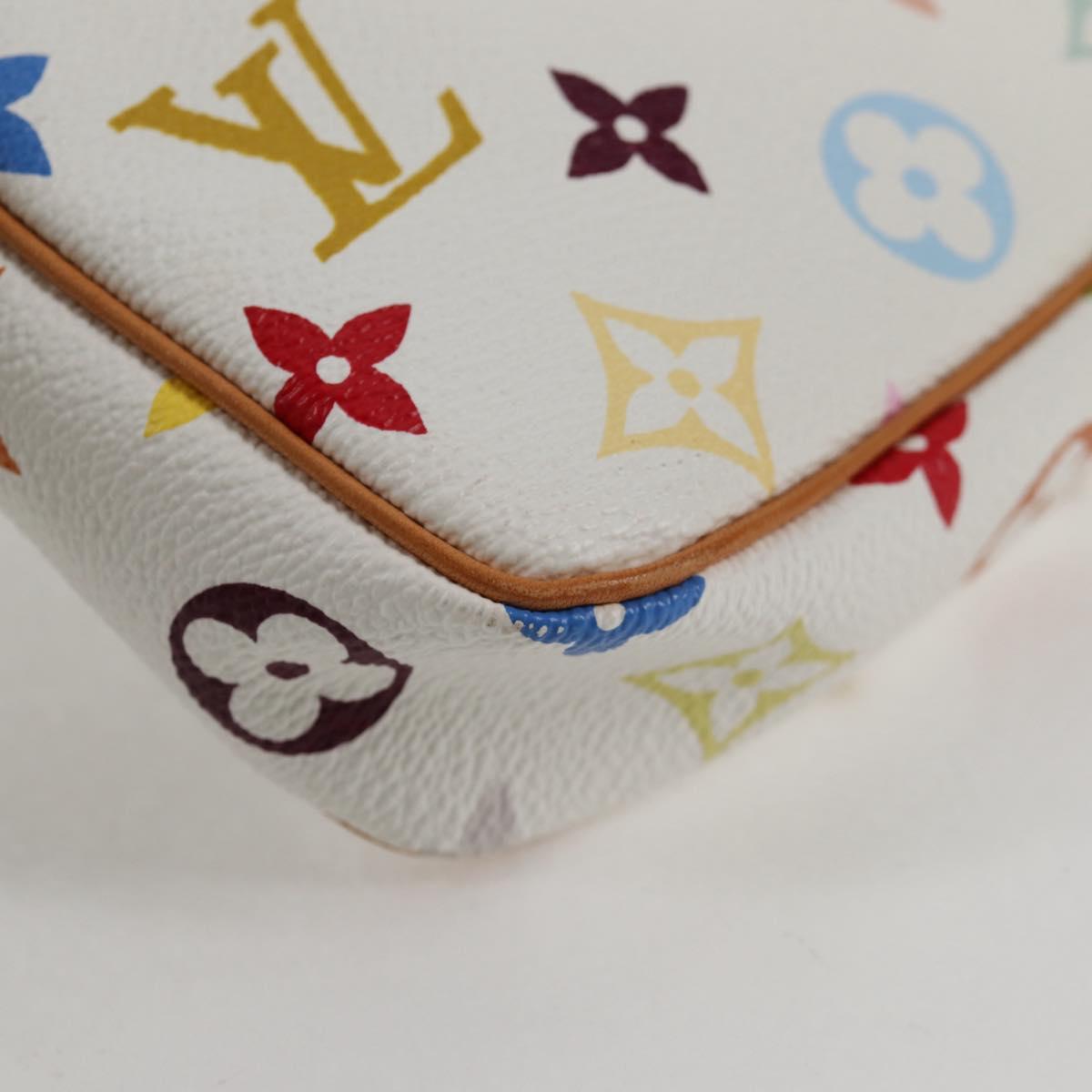 LOUIS VUITTON Multicolor Pochette Accessoires Pouch White M92649 Auth 119220SV