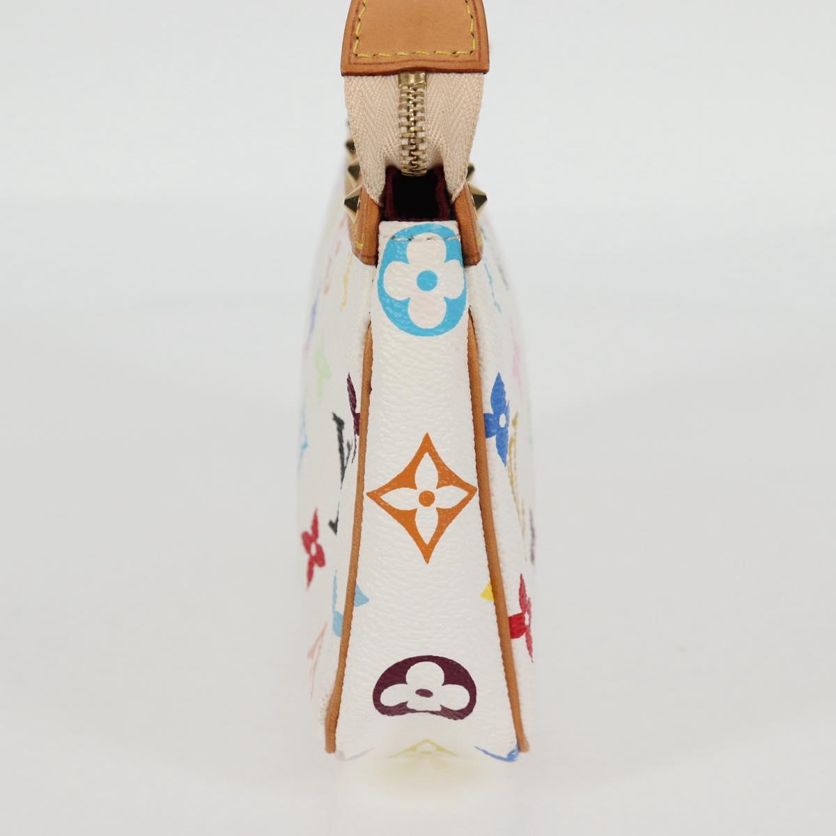 LOUIS VUITTON Multicolor Pochette Accessoires Pouch White M92649 Auth 119220SV