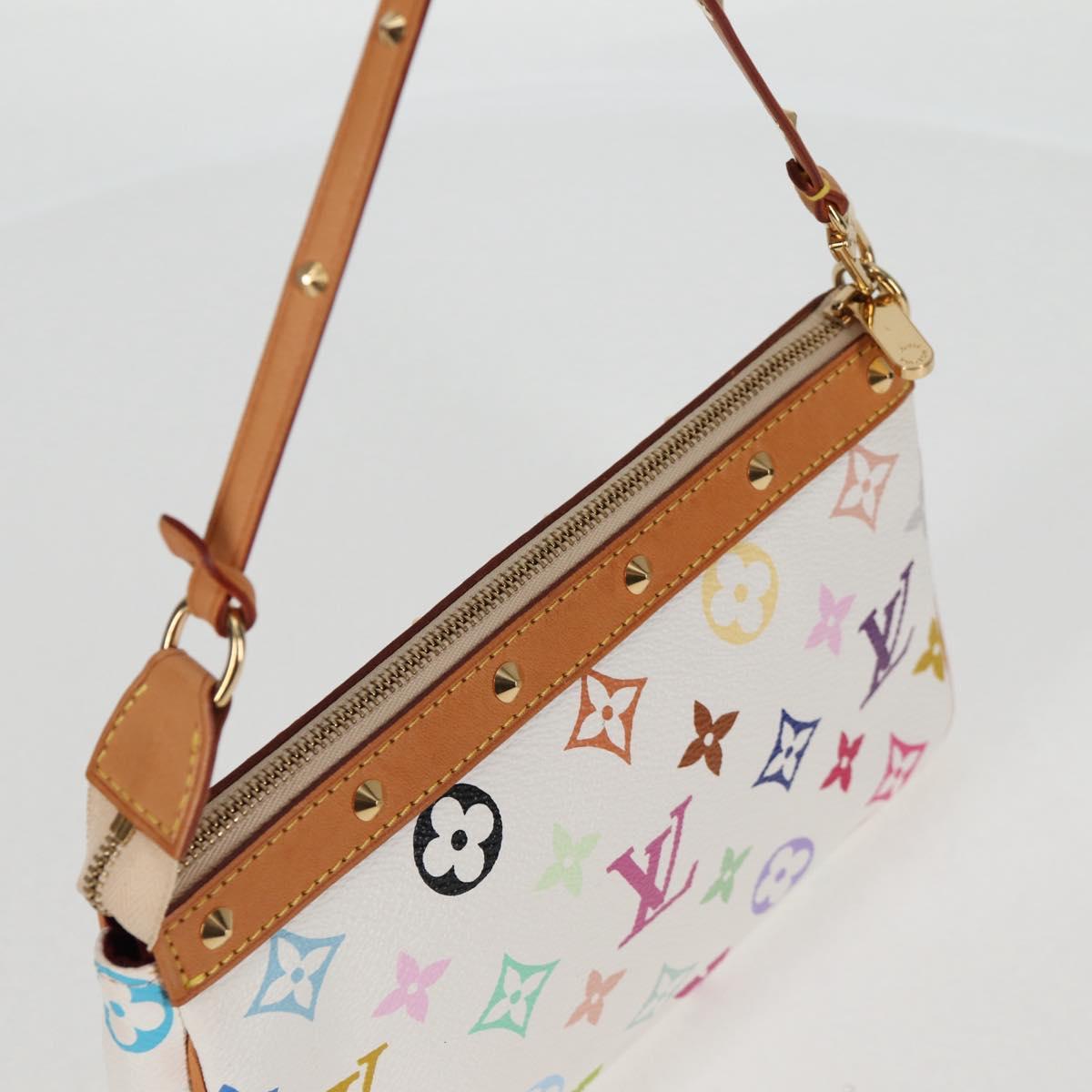 LOUIS VUITTON Multicolor Pochette Accessoires Pouch White M92649 Auth 119220SV