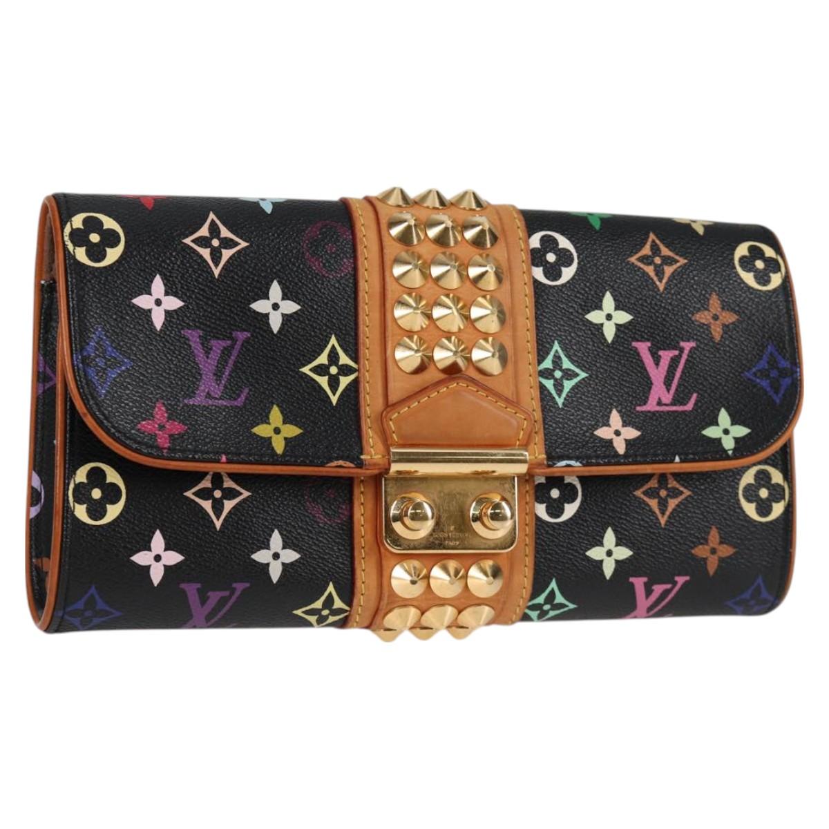 LOUIS VUITTON Multicolor Pochette Courtney Clutch Bag Black M45640 Auth 119221V