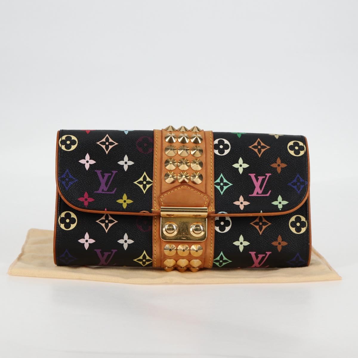 LOUIS VUITTON Multicolor Pochette Courtney Clutch Bag Black M45640 Auth 119221V