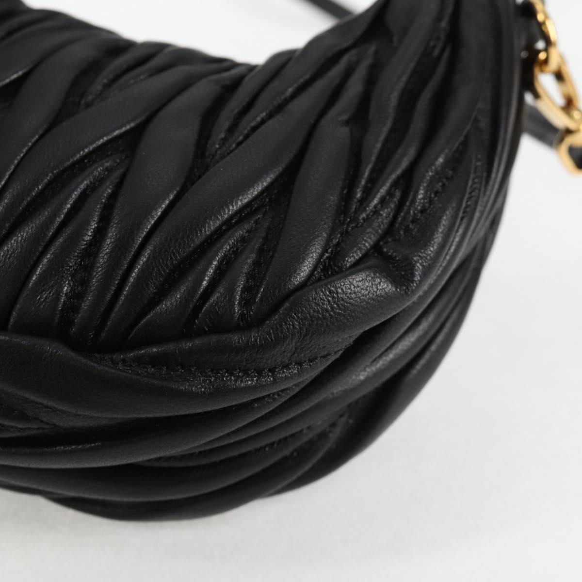 Miu Miu Matelasse Hand Bag Leather 2way Black Auth 119232SM