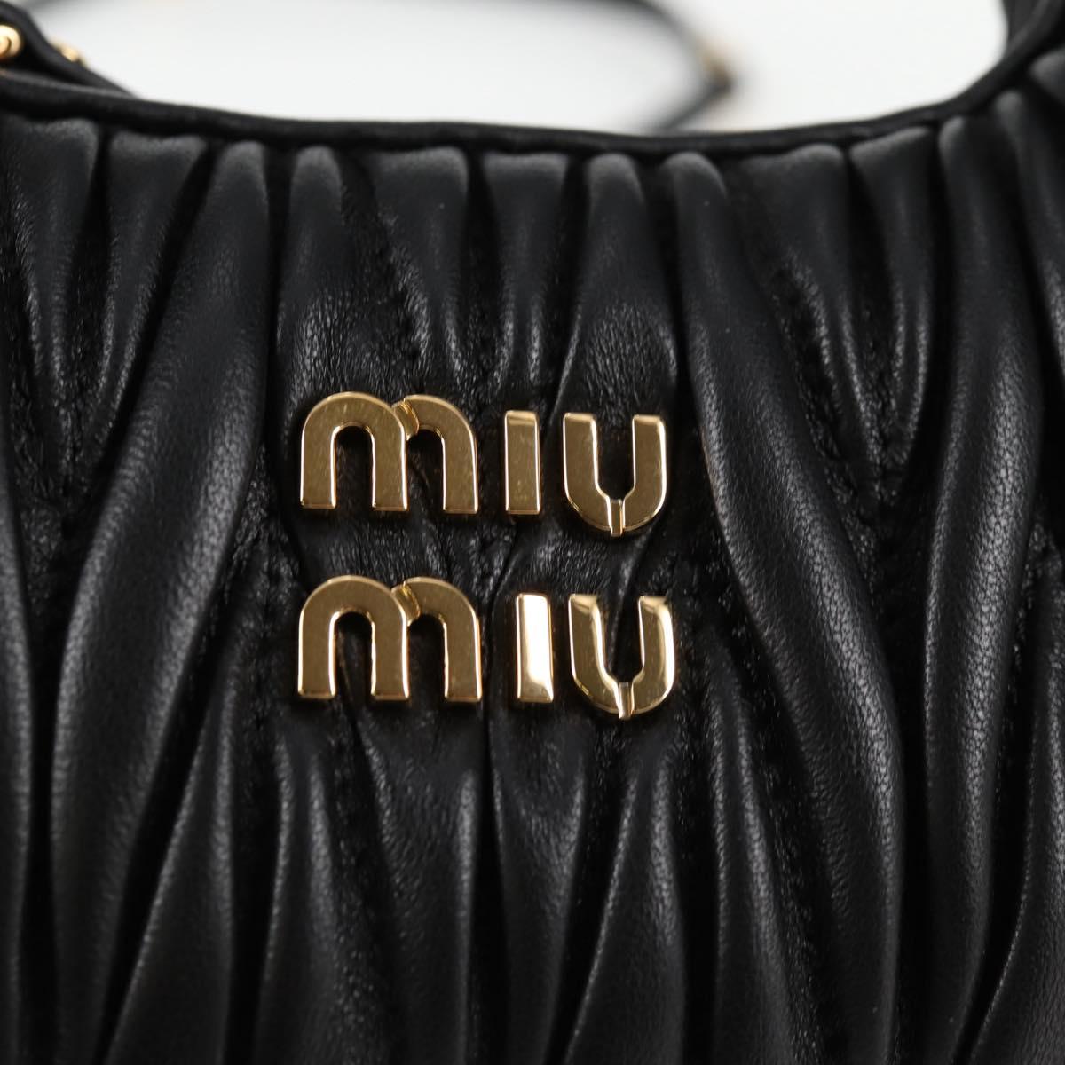 Miu Miu Matelasse Hand Bag Leather 2way Black Auth 119232SM