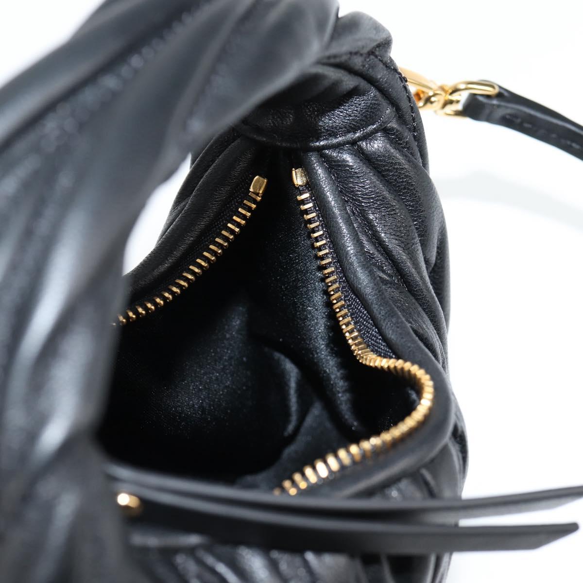 Miu Miu Matelasse Hand Bag Leather 2way Black Auth 119232SM