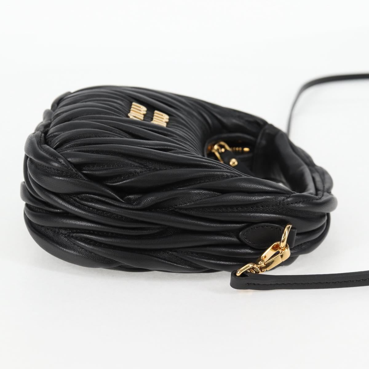 Miu Miu Matelasse Hand Bag Leather 2way Black Auth 119232SM