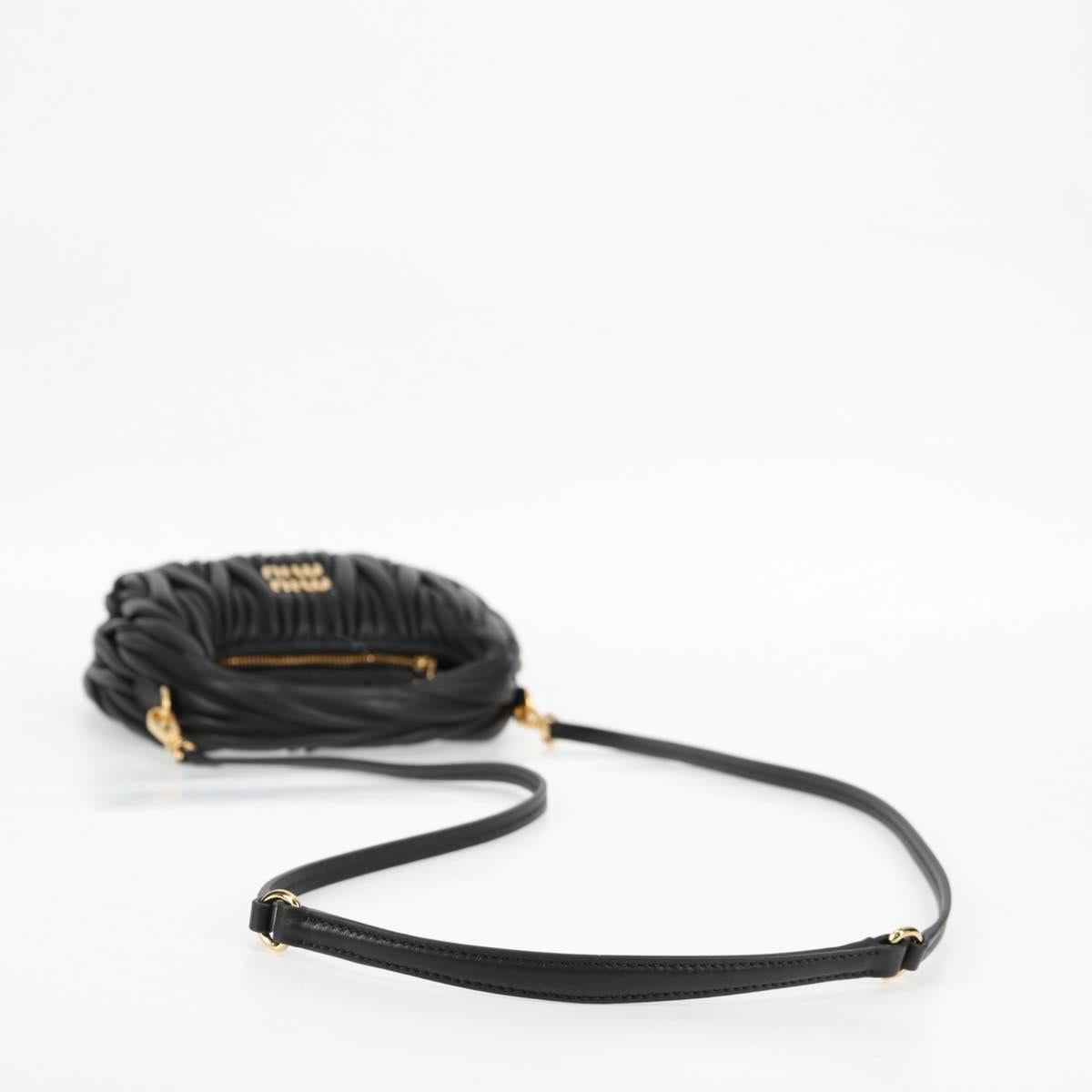 Miu Miu Matelasse Hand Bag Leather 2way Black Auth 119232SM