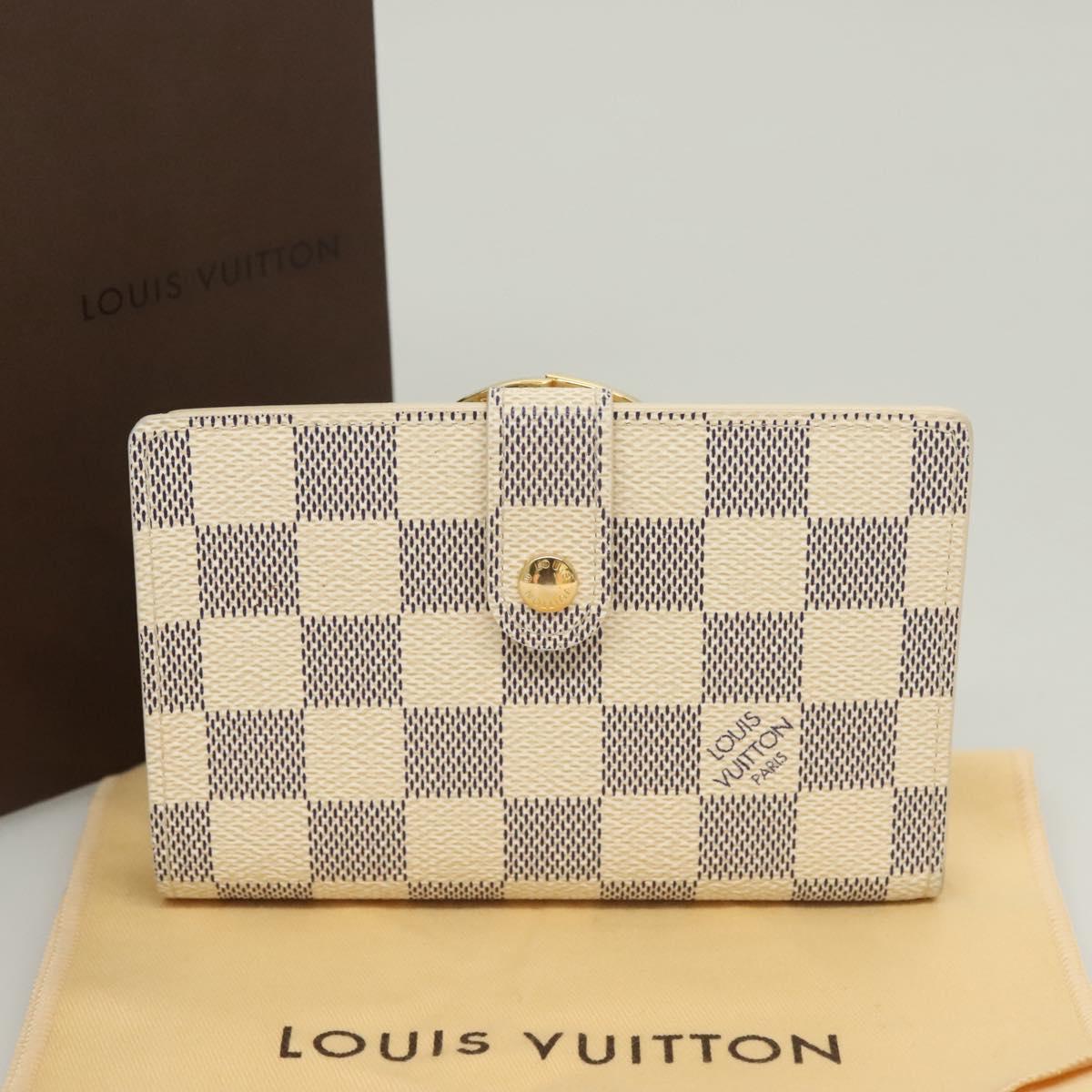 LOUIS VUITTON Damier Azur Portefeuille Viennois Wallet N61676 LV Auth 119248V