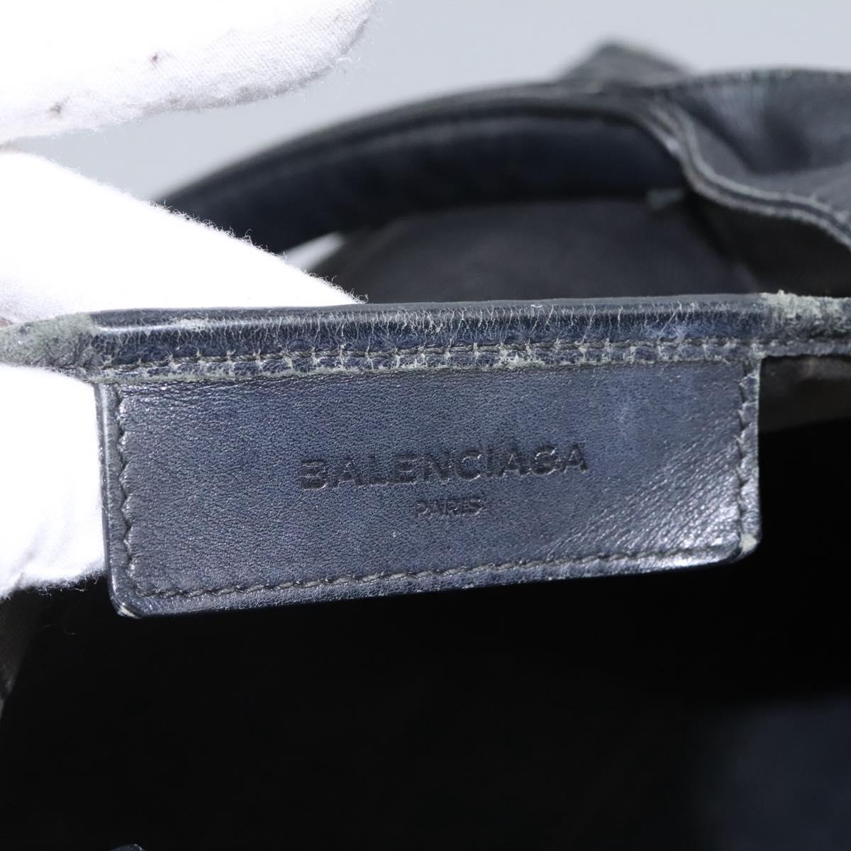 BALENCIAGA Navy Cabas Hand Bag Canvas Black 339933 Auth 119311