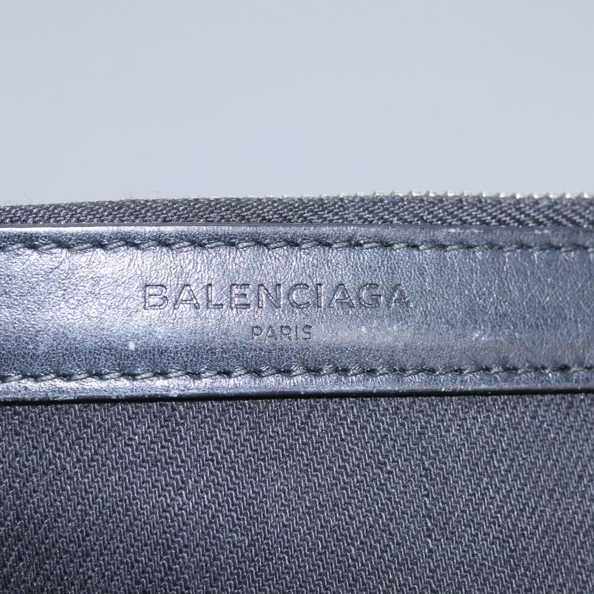 BALENCIAGA Navy Cabas Hand Bag Canvas Black 339933 Auth 119311