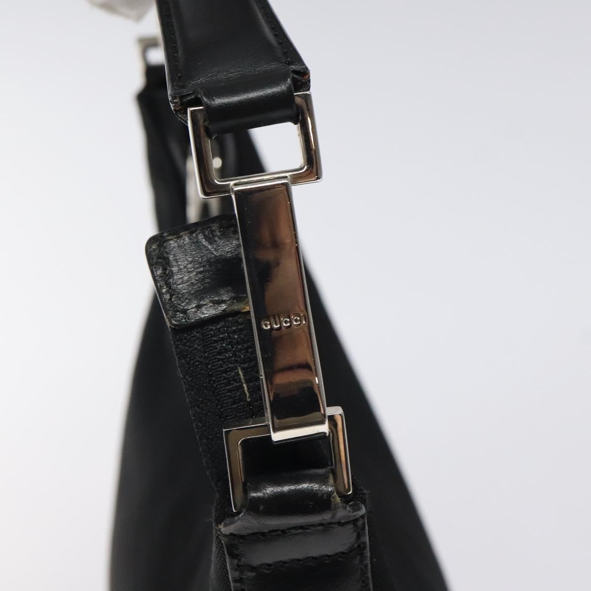 GUCCI Hand Bag Nylon Black Silver 000 0601 Auth 119331