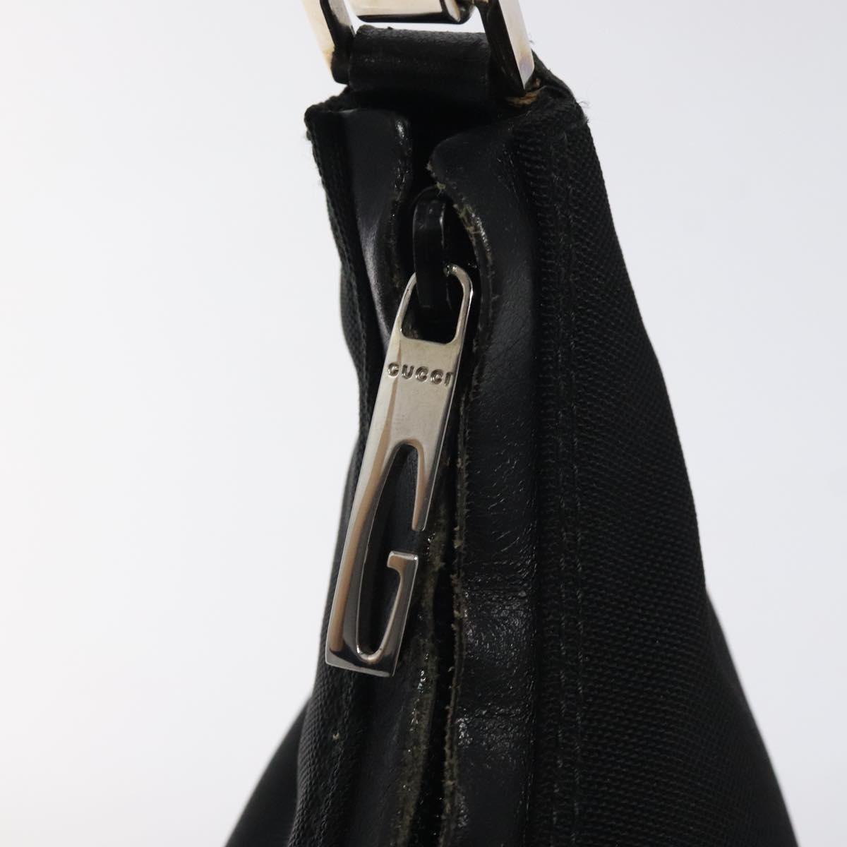 GUCCI Hand Bag Nylon Black Silver 000 0601 Auth 119331