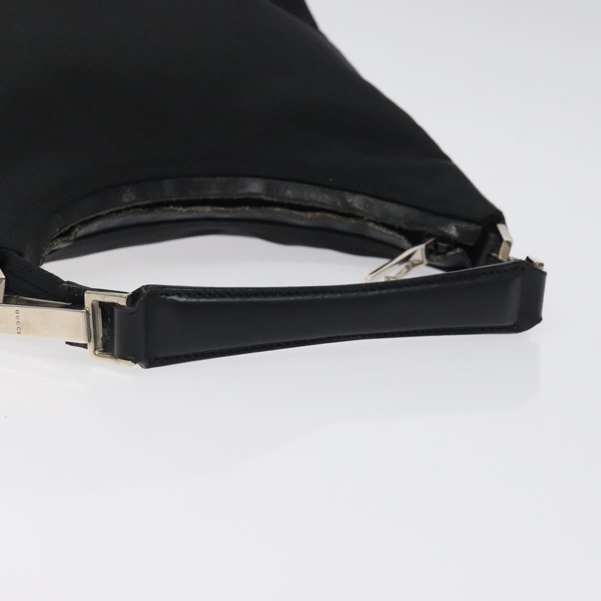 GUCCI Hand Bag Nylon Black Silver 000 0601 Auth 119331