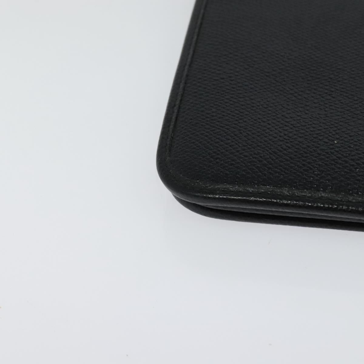 Christian Dior Chain Shoulder Bag Leather Navy Gold Auth 119333