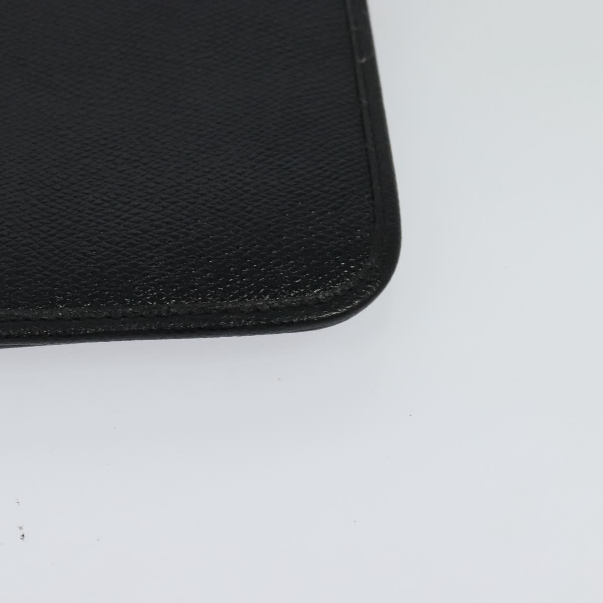 Christian Dior Chain Shoulder Bag Leather Navy Gold Auth 119333