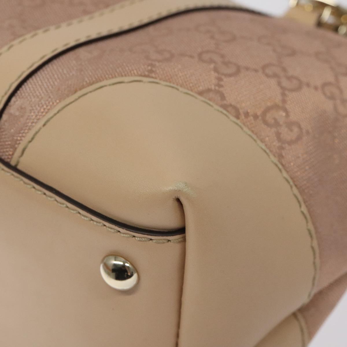 GUCCI GG Canvas Lovely Hand Bag Pink Gold 257069 Auth 119334