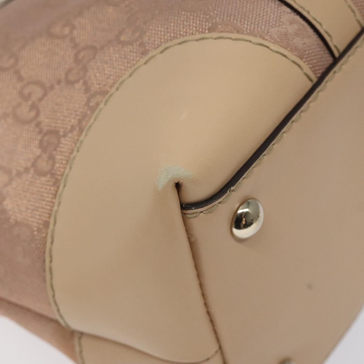 GUCCI GG Canvas Lovely Hand Bag Pink Gold 257069 Auth 119334