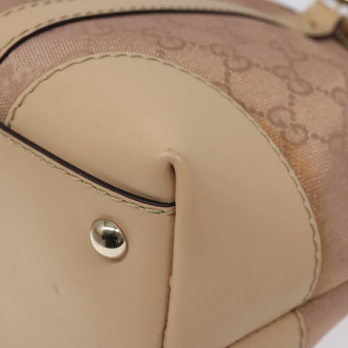 GUCCI GG Canvas Lovely Hand Bag Pink Gold 257069 Auth 119334