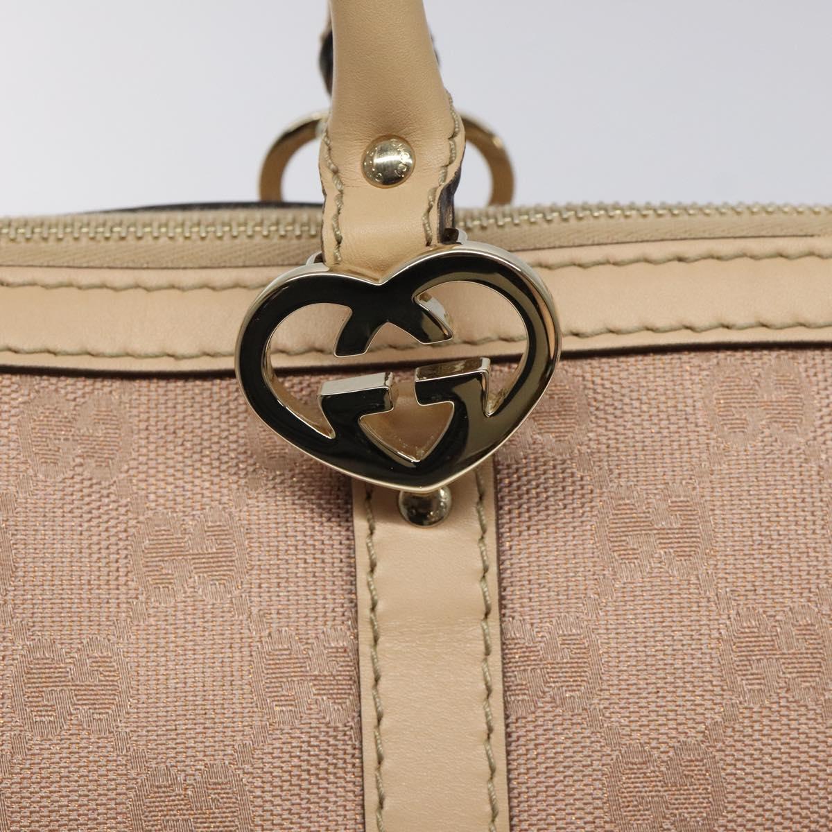 GUCCI GG Canvas Lovely Hand Bag Pink Gold 257069 Auth 119334