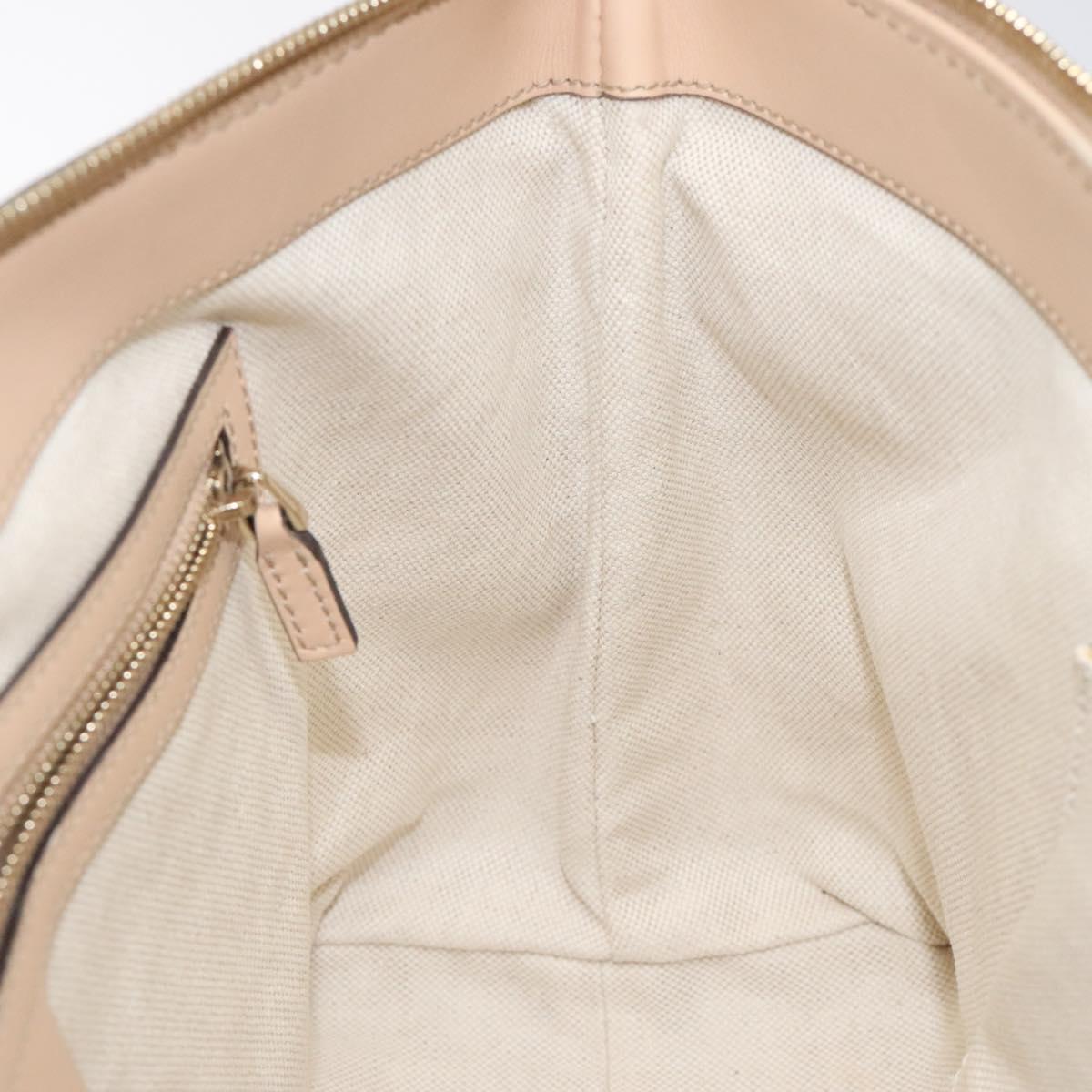 GUCCI GG Canvas Lovely Hand Bag Pink Gold 257069 Auth 119334