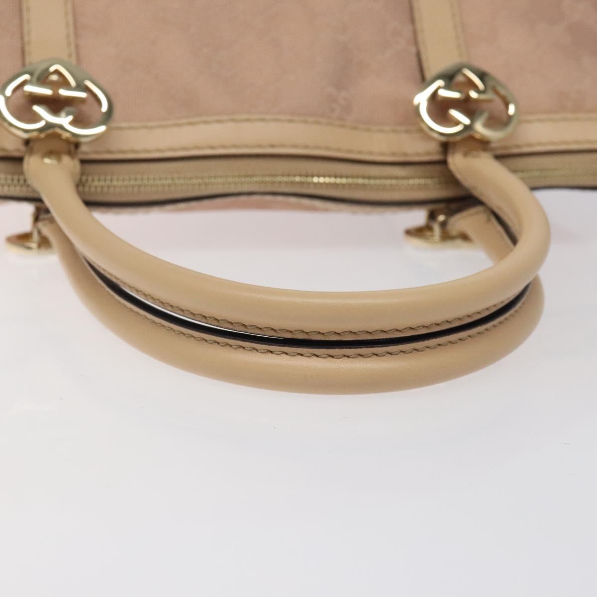 GUCCI GG Canvas Lovely Hand Bag Pink Gold 257069 Auth 119334