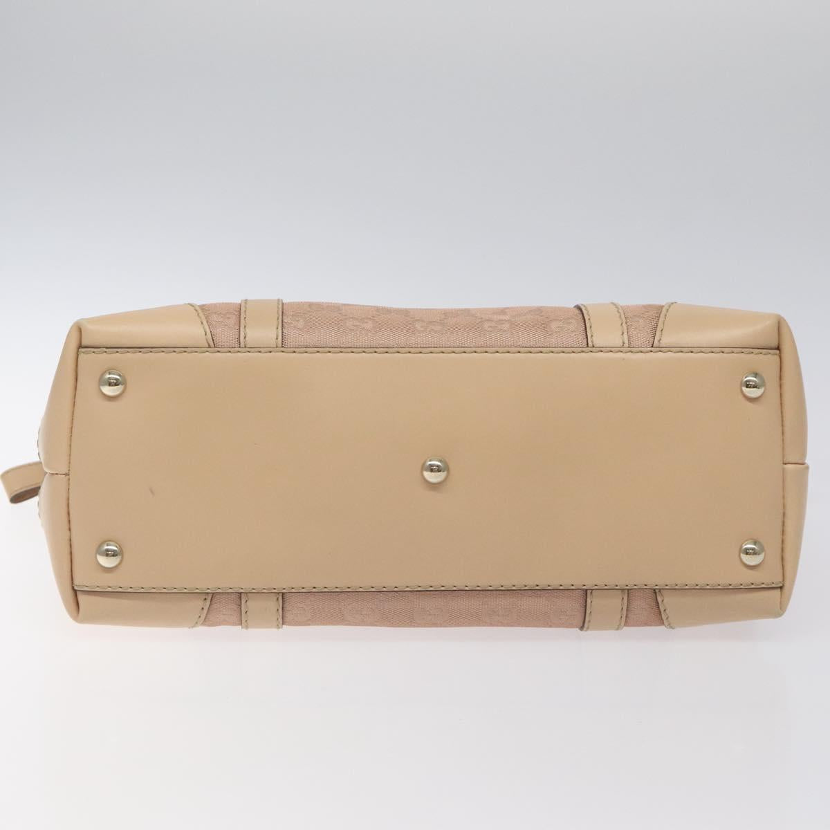 GUCCI GG Canvas Lovely Hand Bag Pink Gold 257069 Auth 119334
