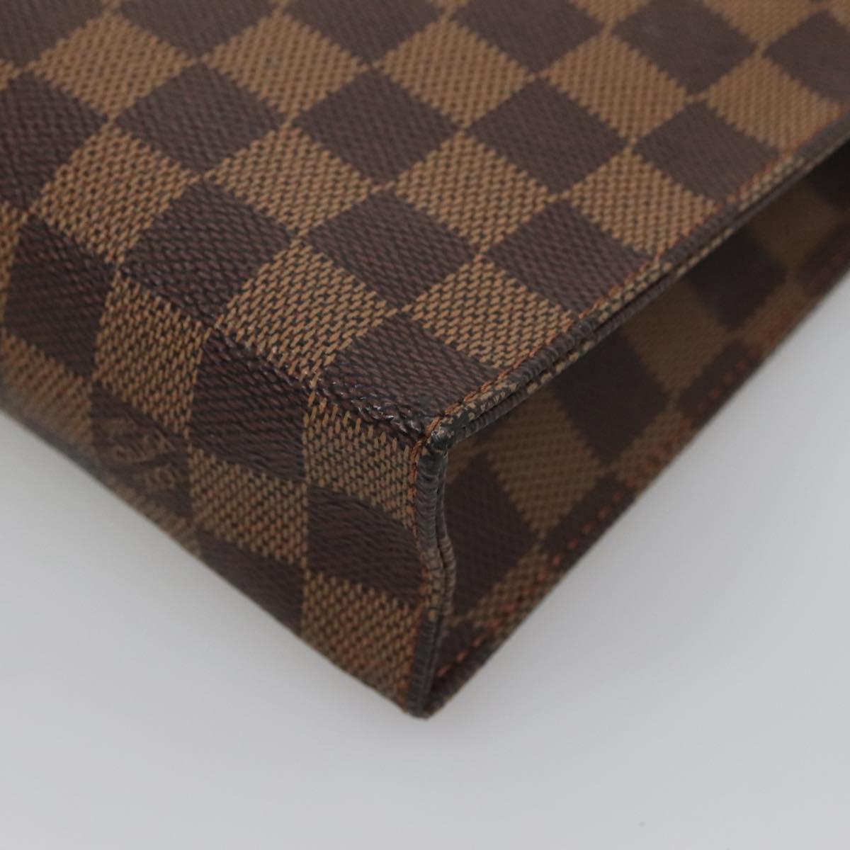 LOUIS VUITTON Damier Ebene Poche Toilette 26 Pouch N47543 LV Auth 119346