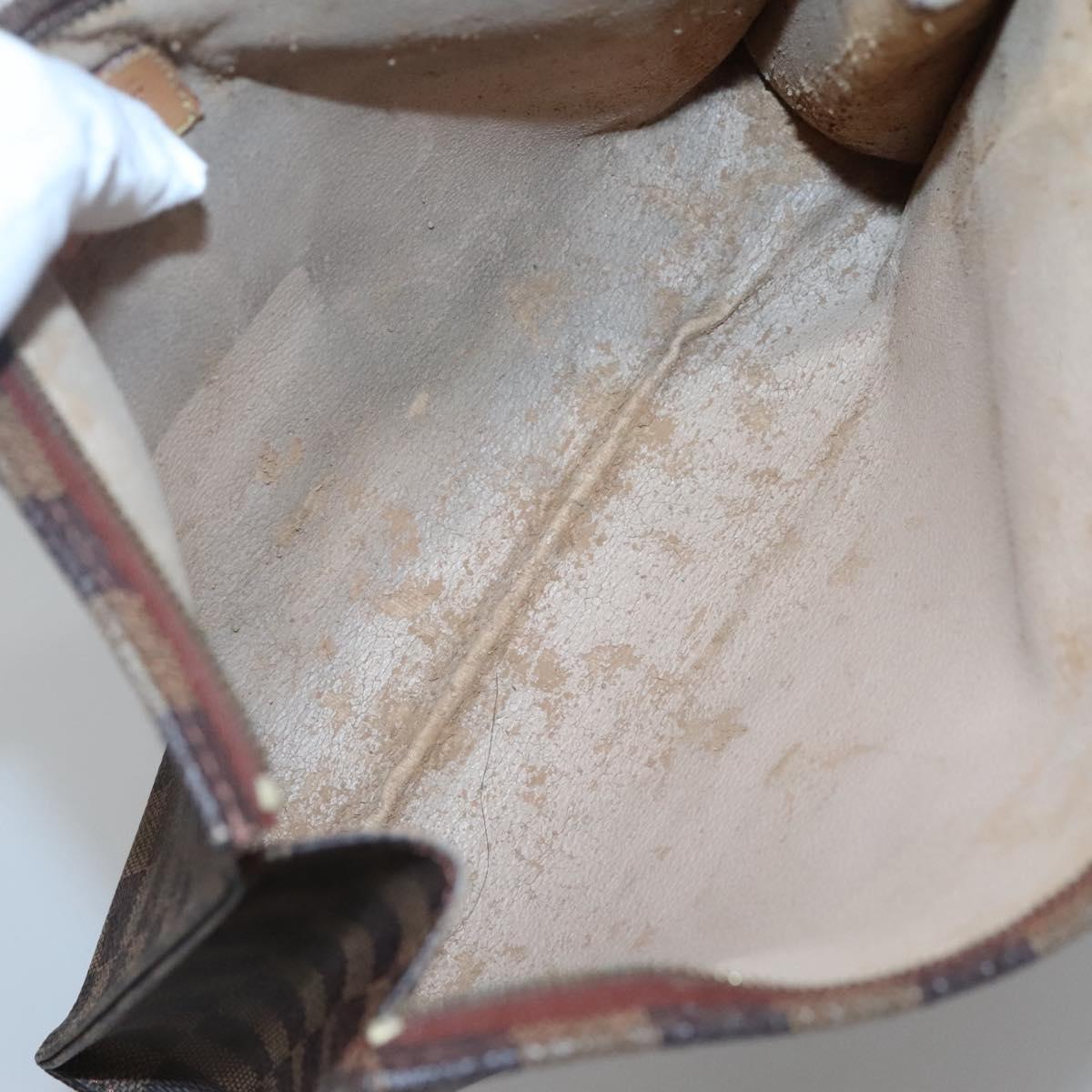 LOUIS VUITTON Damier Ebene Poche Toilette 26 Pouch N47543 LV Auth 119346