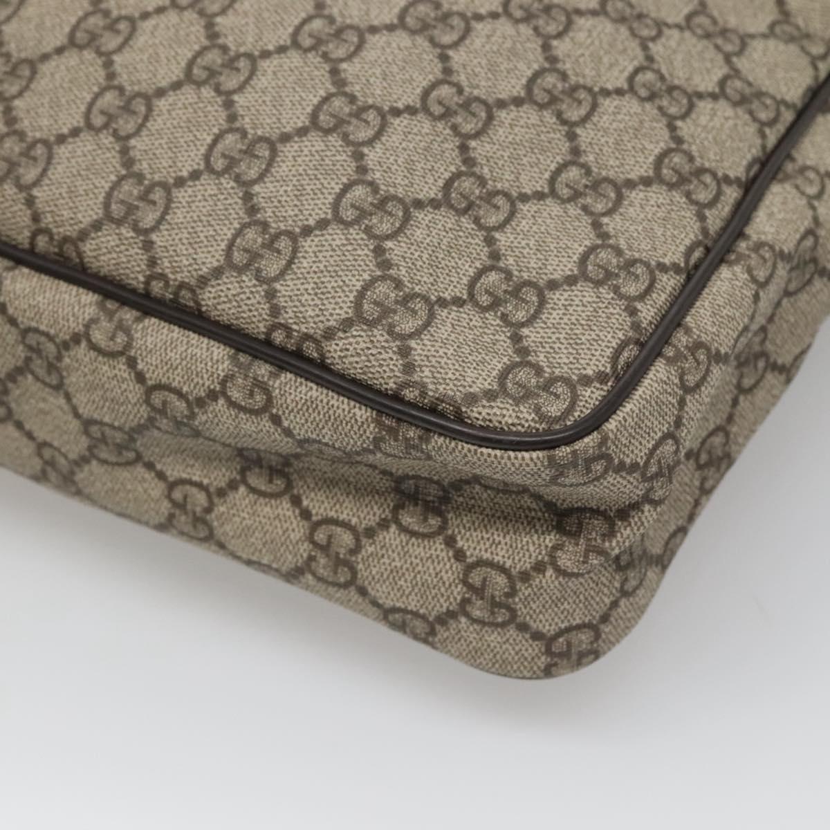 GUCCI GG Supreme Shoulder Bag PVC Leather Beige Gold 201448 Auth 119359