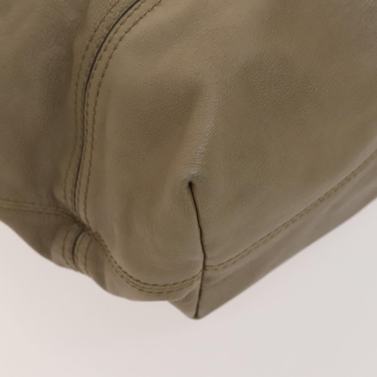 BURBERRY Shoulder Bag Leather Beige Auth 119364