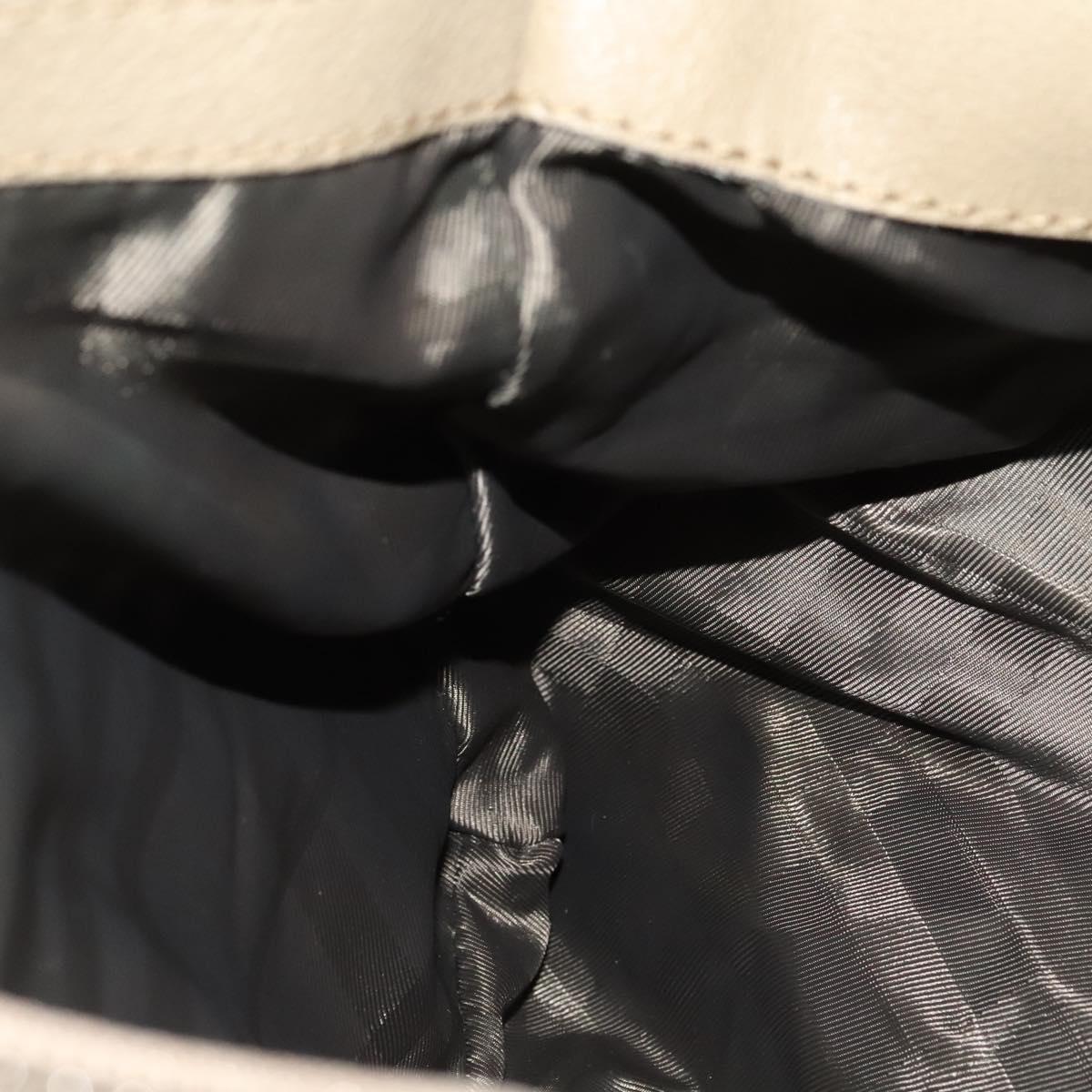 BURBERRY Shoulder Bag Leather Beige Auth 119364