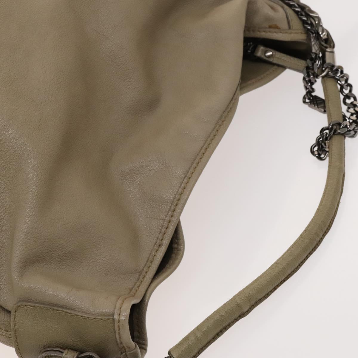 BURBERRY Shoulder Bag Leather Beige Auth 119364