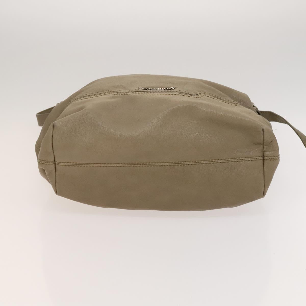 BURBERRY Shoulder Bag Leather Beige Auth 119364