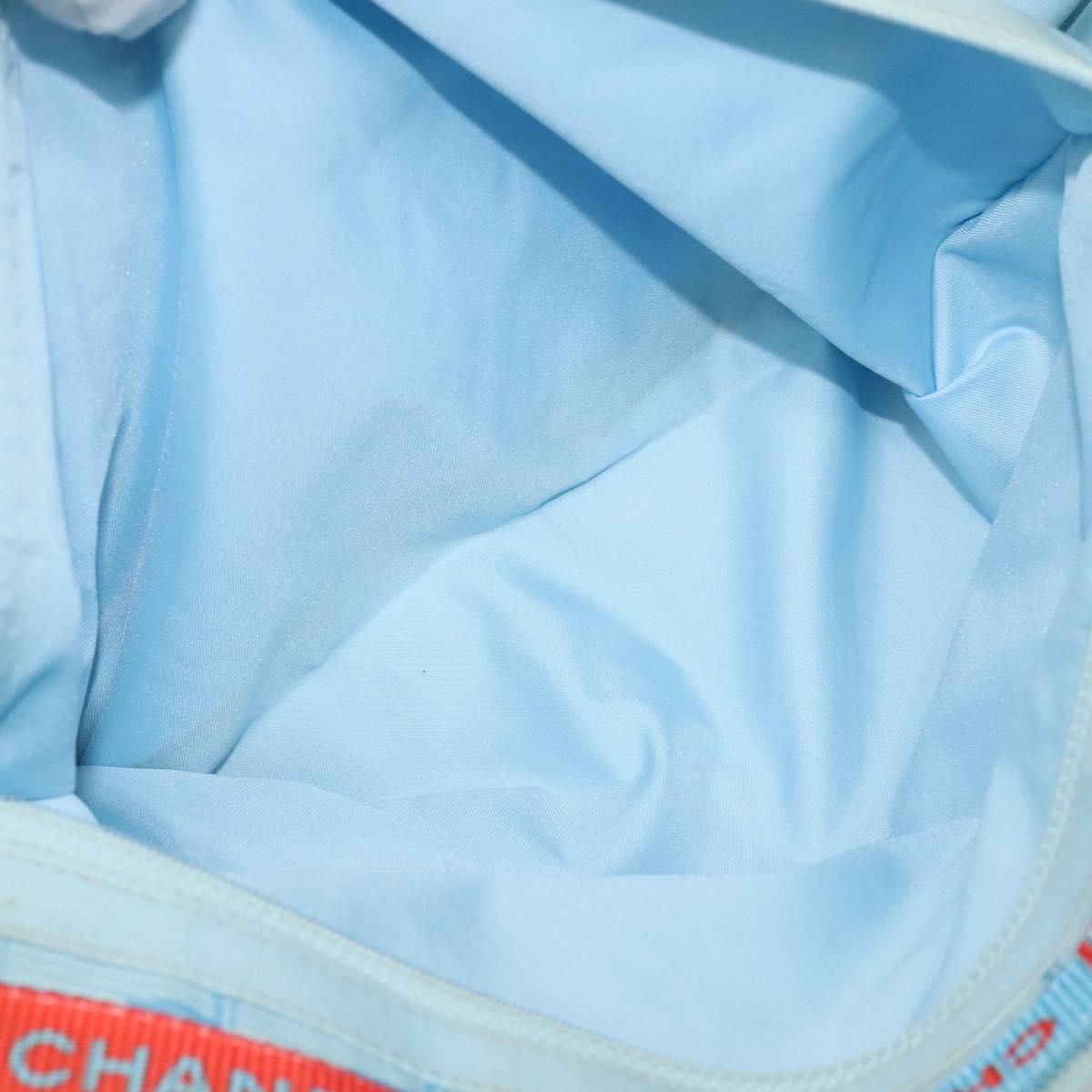 CHANEL New Travel line Tote Bag Nylon Light Blue CC Auth 119372