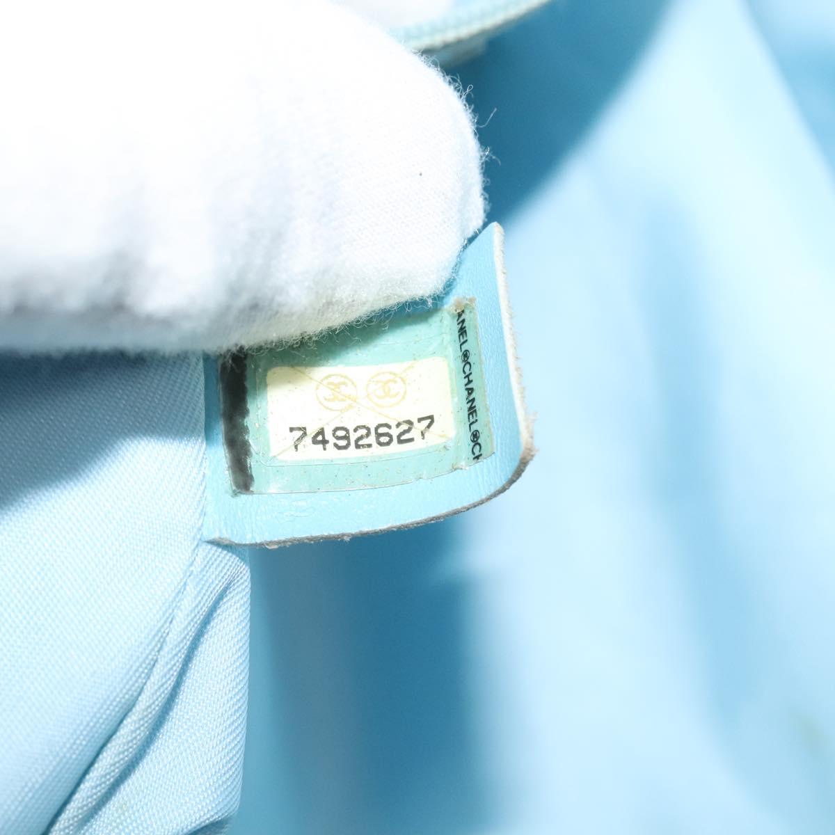 CHANEL New Travel line Tote Bag Nylon Light Blue CC Auth 119372