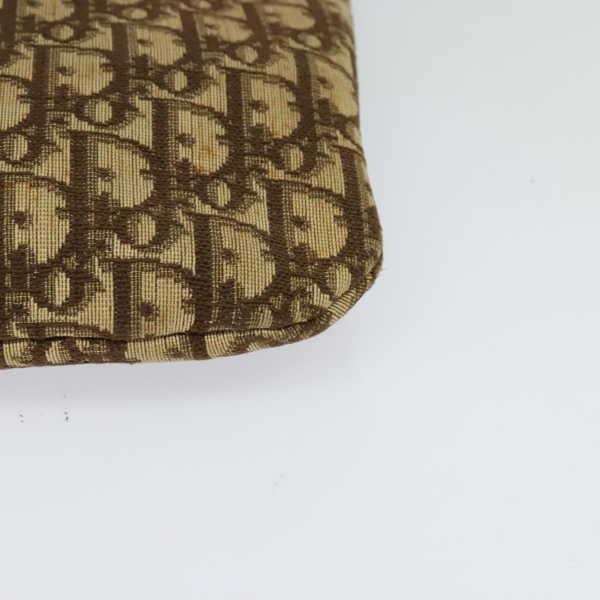 Christian Dior Trotter Canvas Shoulder Bag Brown Auth 119375