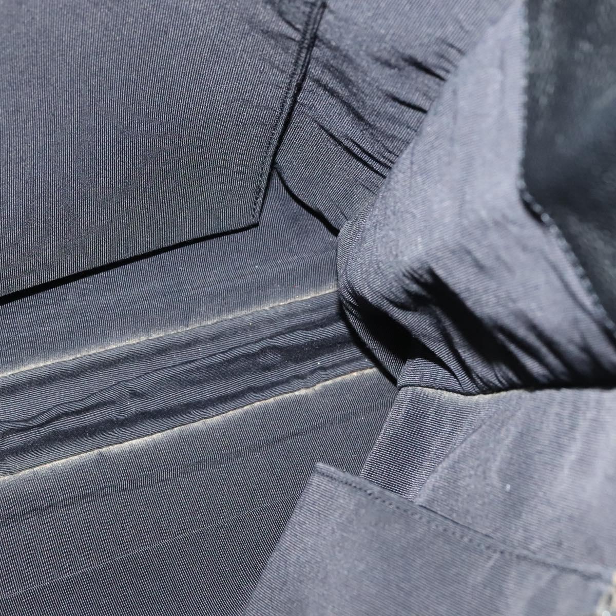 CHANEL COCO Mark Hand Bag Calf Skin Black Gold CC Auth 119391