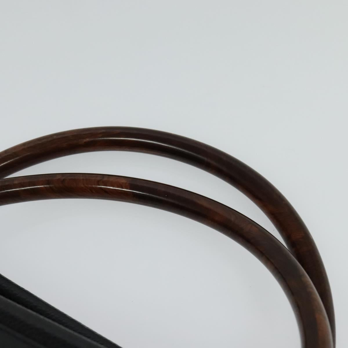 CHANEL COCO Mark Hand Bag Calf Skin Black Gold CC Auth 119391