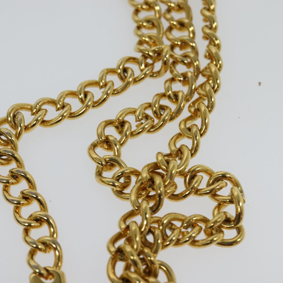 Salvatore Ferragamo Gancini Chain Shoulder Bag Leather Black Gold Auth 119395