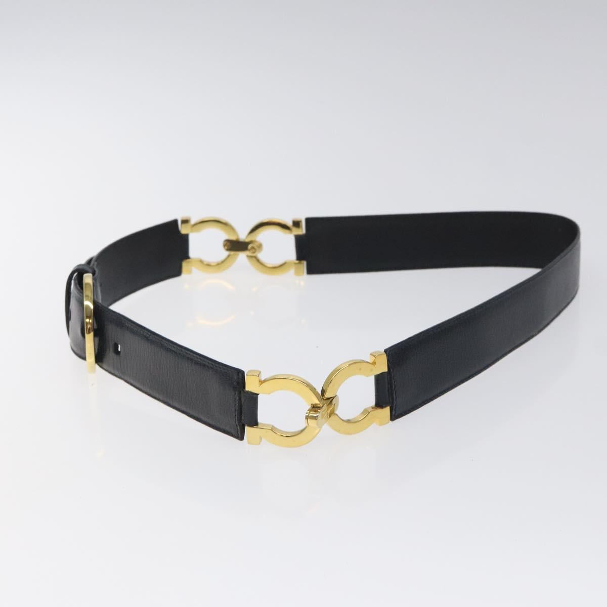 Salvatore Ferragamo Gancini Belt Leather 34.6"" Navy Auth 119422