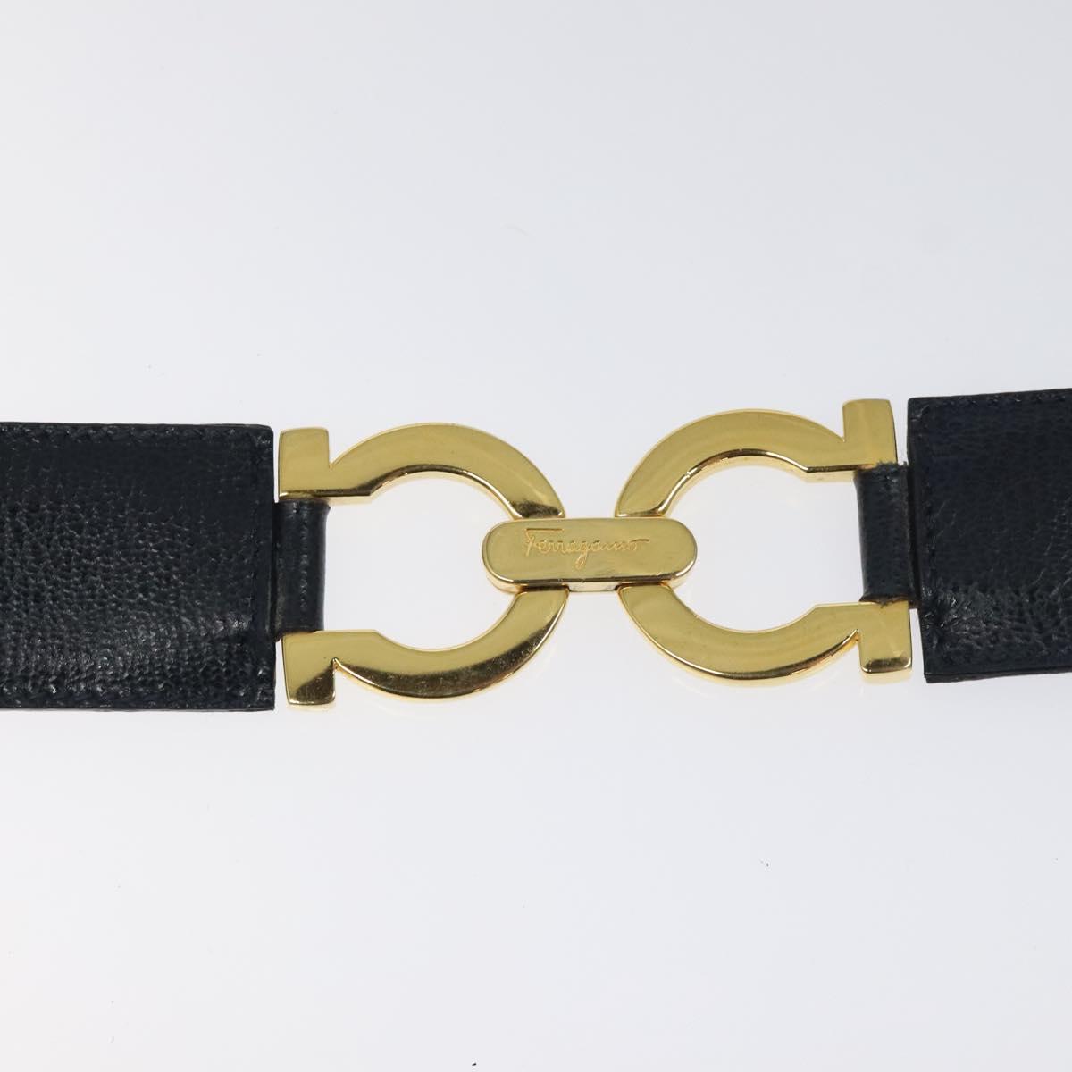 Salvatore Ferragamo Gancini Belt Leather 34.6"" Navy Auth 119422