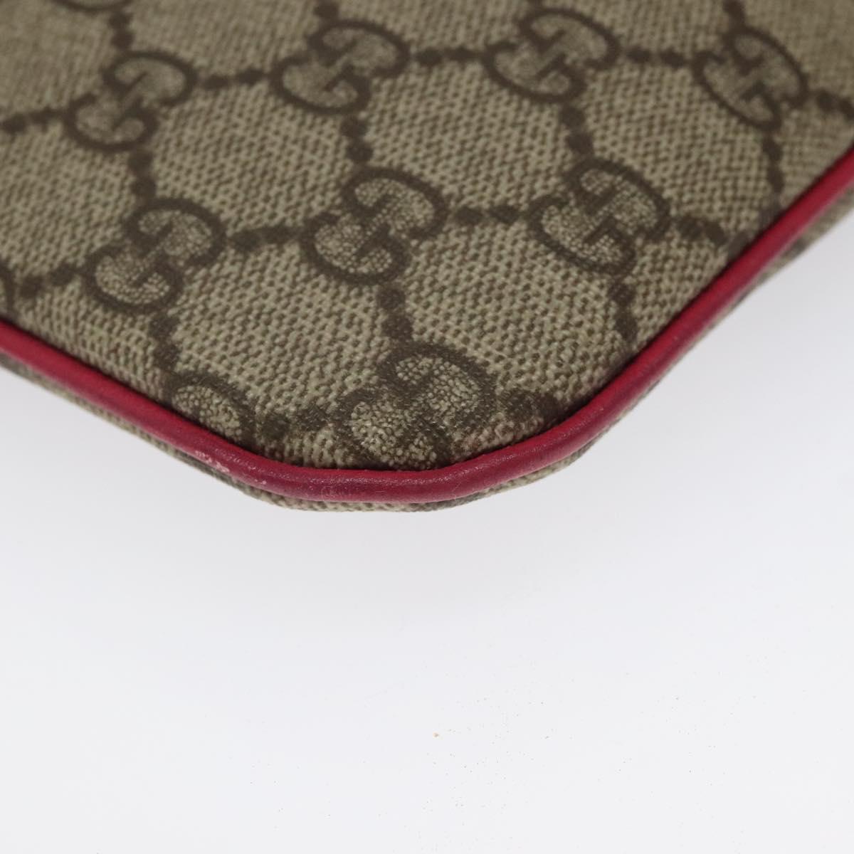 GUCCI GG Supreme Mini Hand Bag PVC Leather Beige 114600 Auth 119443